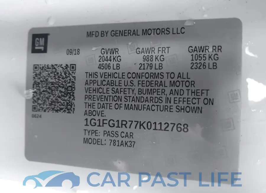 1G1FG1R77K0112768# 9