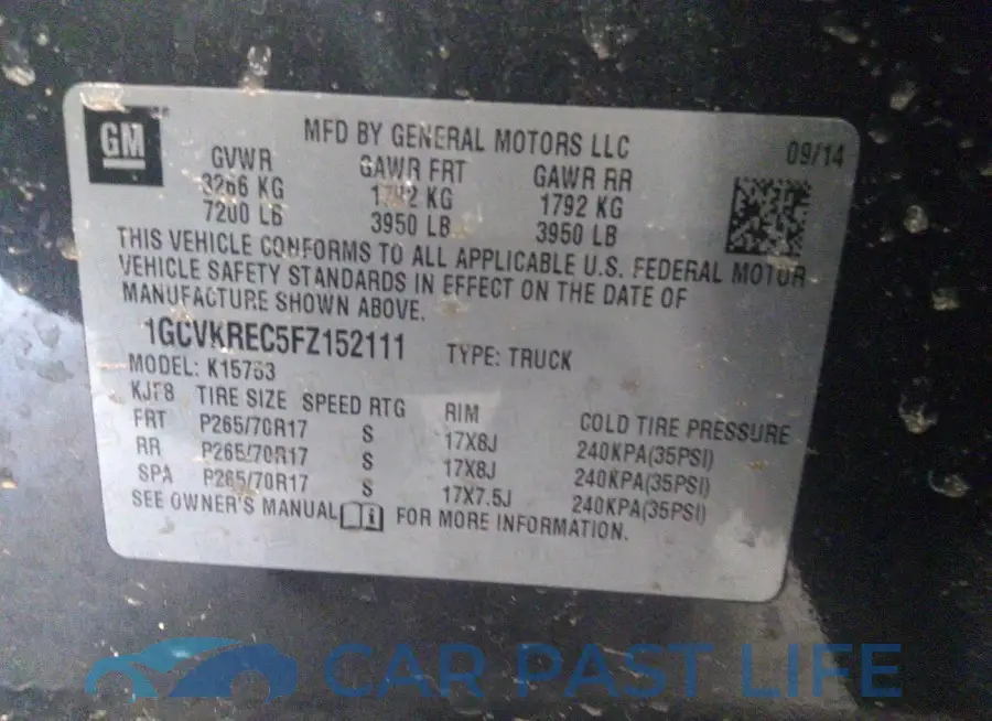 1GCVKREC5FZ152111# 9