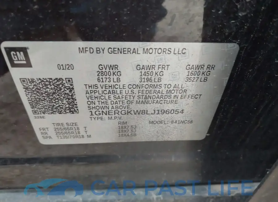1GNERGKW8LJ196054# 9