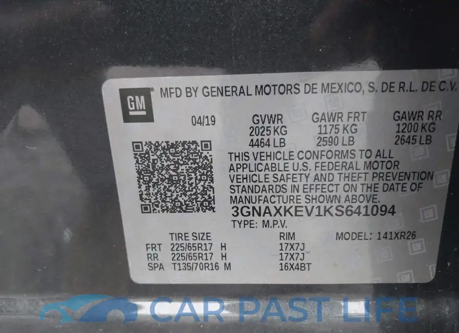 3GNAXKEV1KS641094# 9
