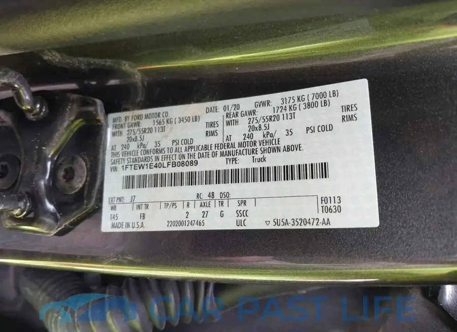 1FTEW1E40LFB08089# 9