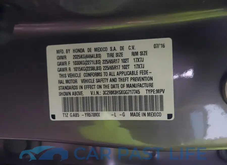 3CZRM3H5XGG717745# 9