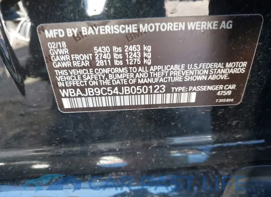 WBAJB9C54JB050123# 9