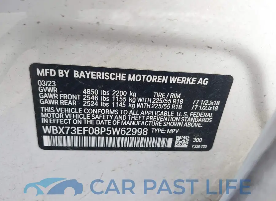 WBX73EF08P5W62998# 9