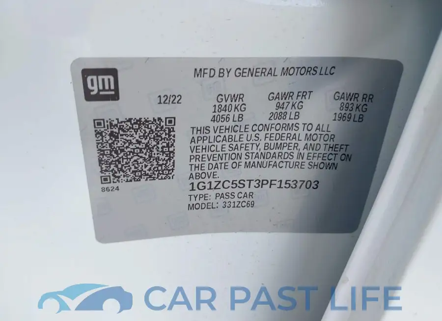1G1ZC58T3PF153703# 9