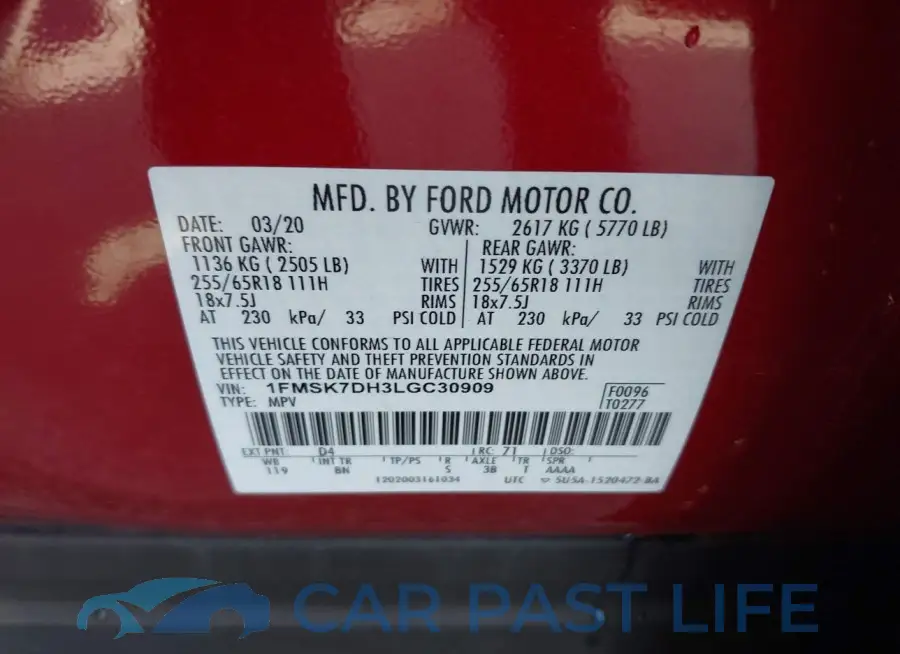 1FMSK7DH3LGC30909# 9
