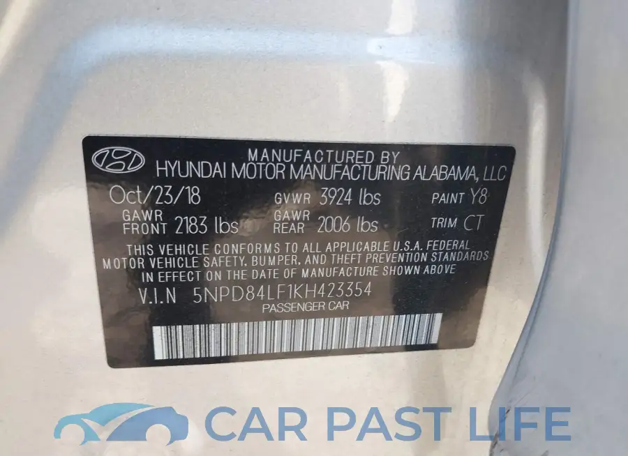 5NPD84LF1KH423354# 9