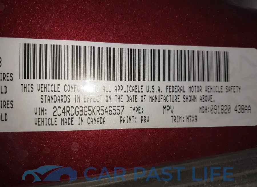 2C4RDGBG5KR546557# 9