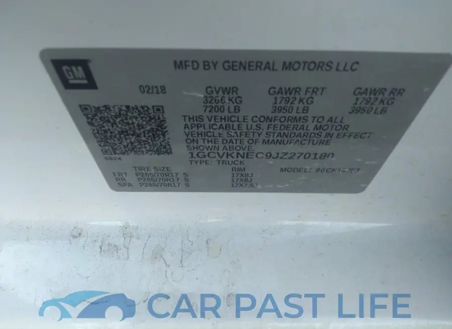 1GCVKNEC9JZ270180# 9