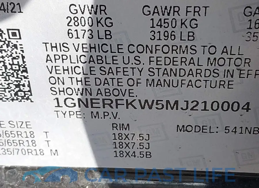 1GNERFKW5MJ210004# 9