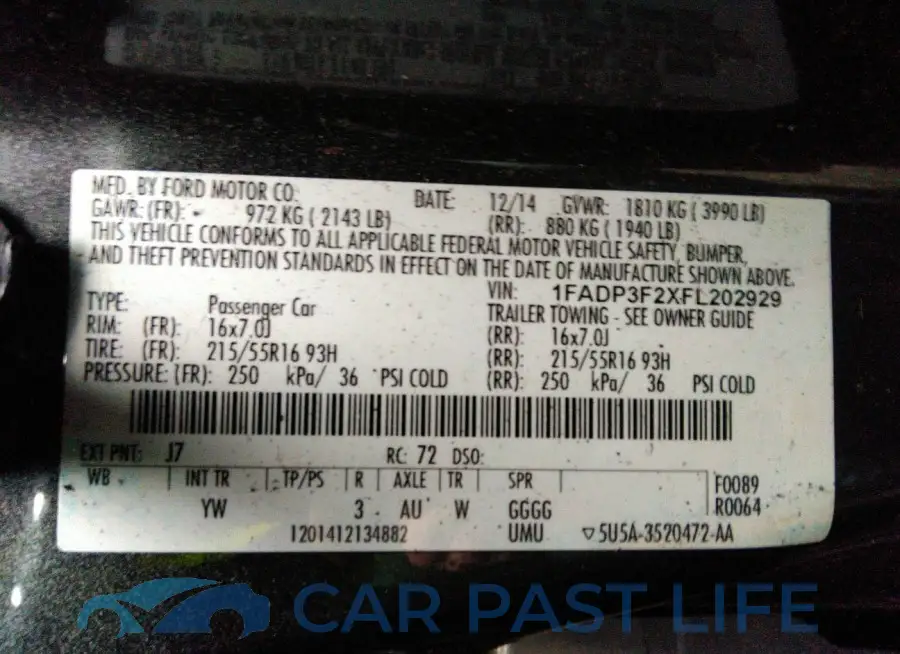 1FADP3F2XFL202929# 9