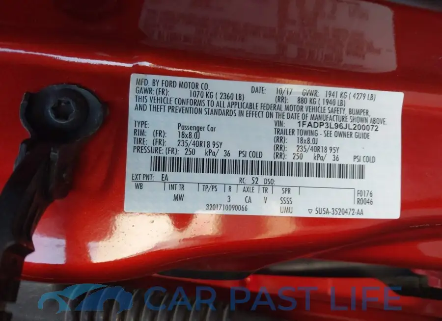 1FADP3L96JL200072# 9