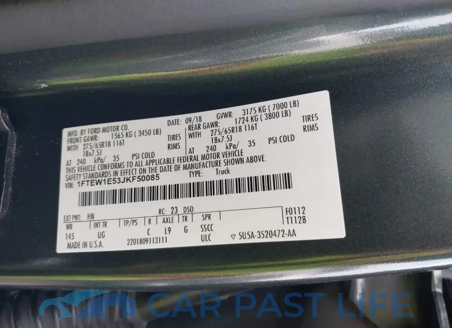 1FTEW1E53JKF50085# 9