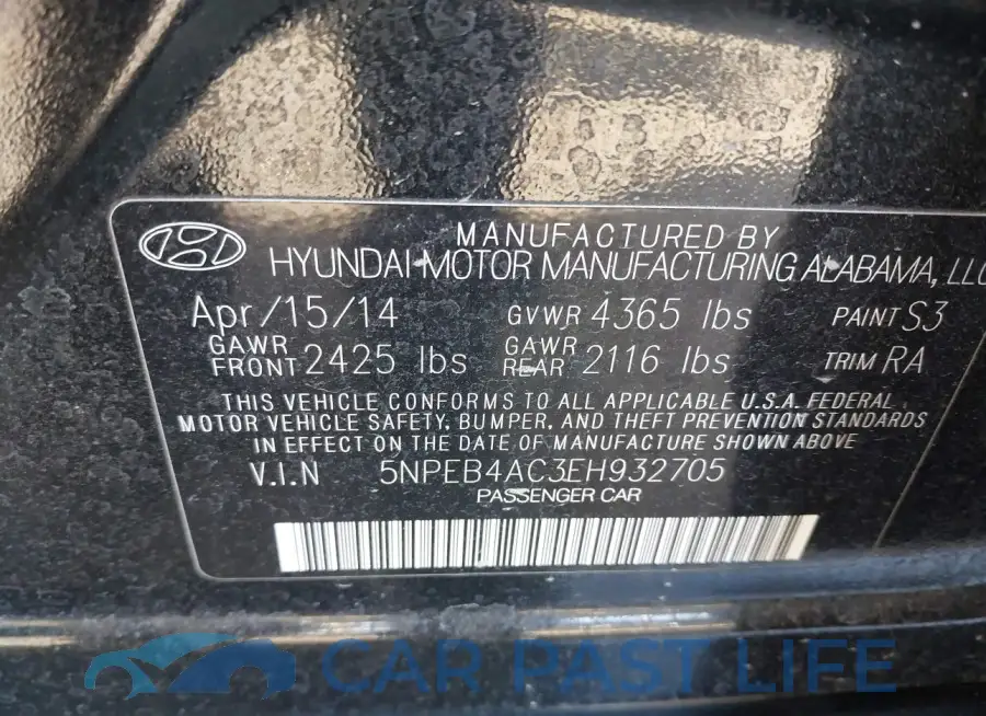 5NPEB4AC3EH932705# 9