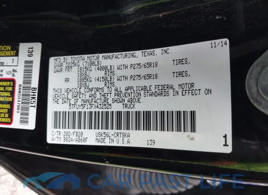 5TFUY5F13FX432525# 9