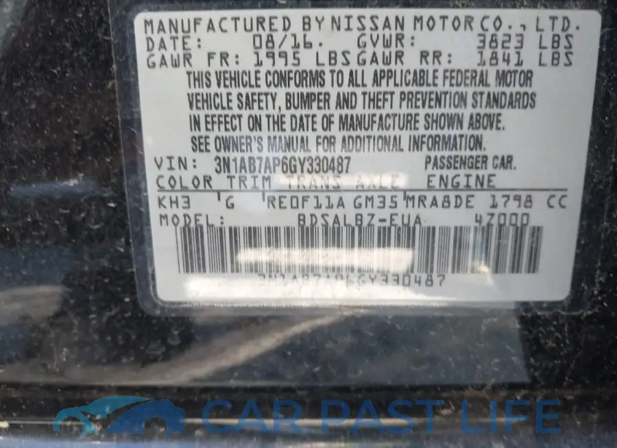 3N1AB7AP6GY330487# 9