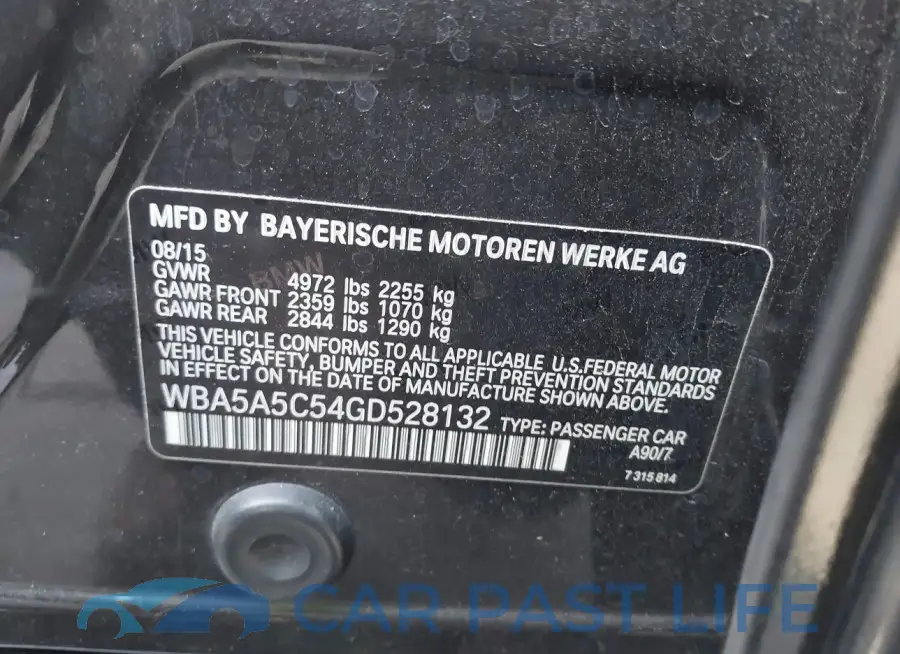 WBA5A5C54GD528132# 9