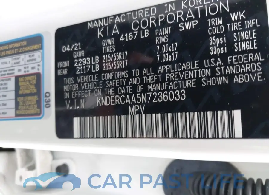 KNDERCAA5N7236033# 9