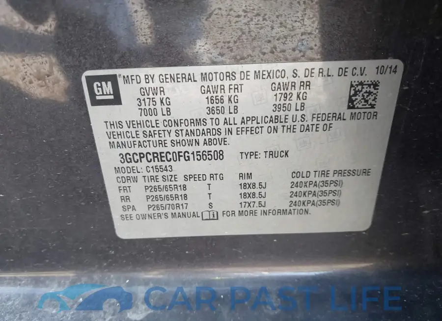 3GCPCREC0FG156508# 9