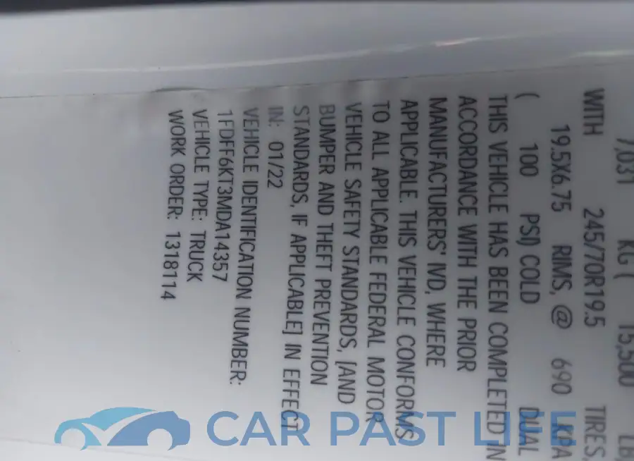 1FDFF6KT3MDA14357# 9