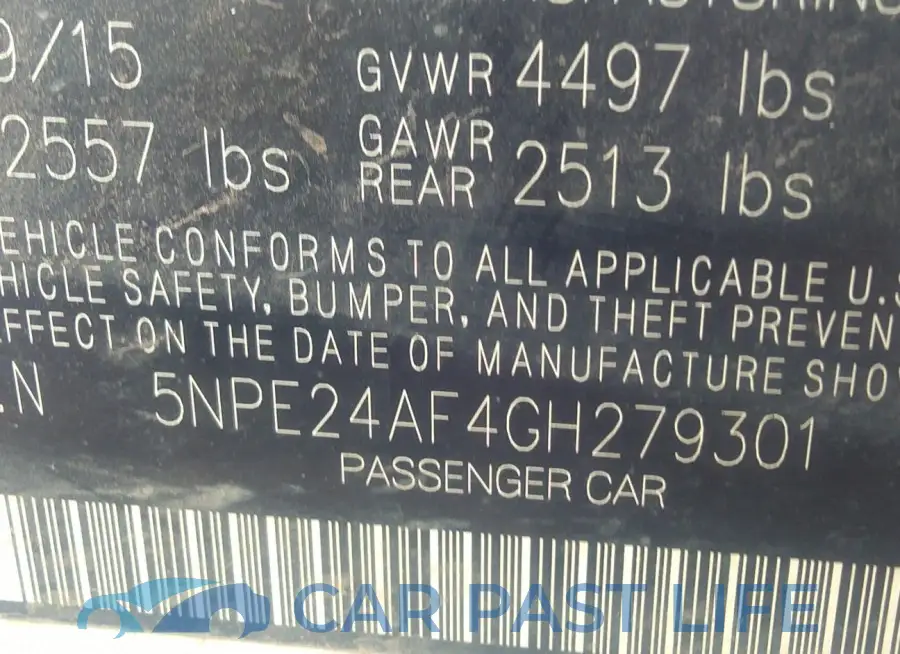 5NPE24AF4GH279301# 9