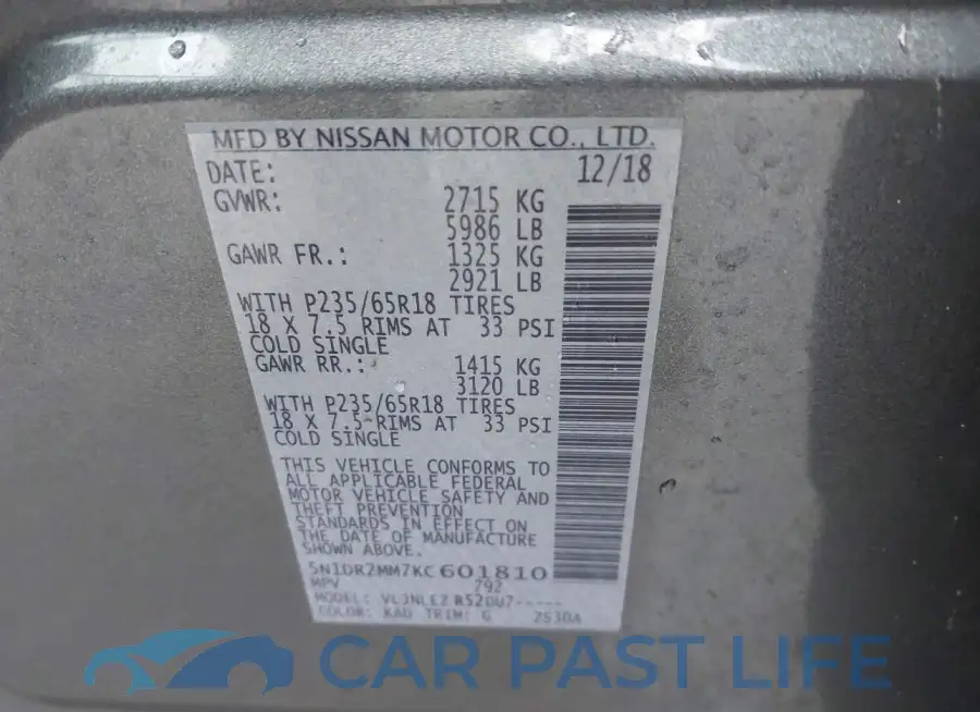 5N1DR2MM7KC601810# 9