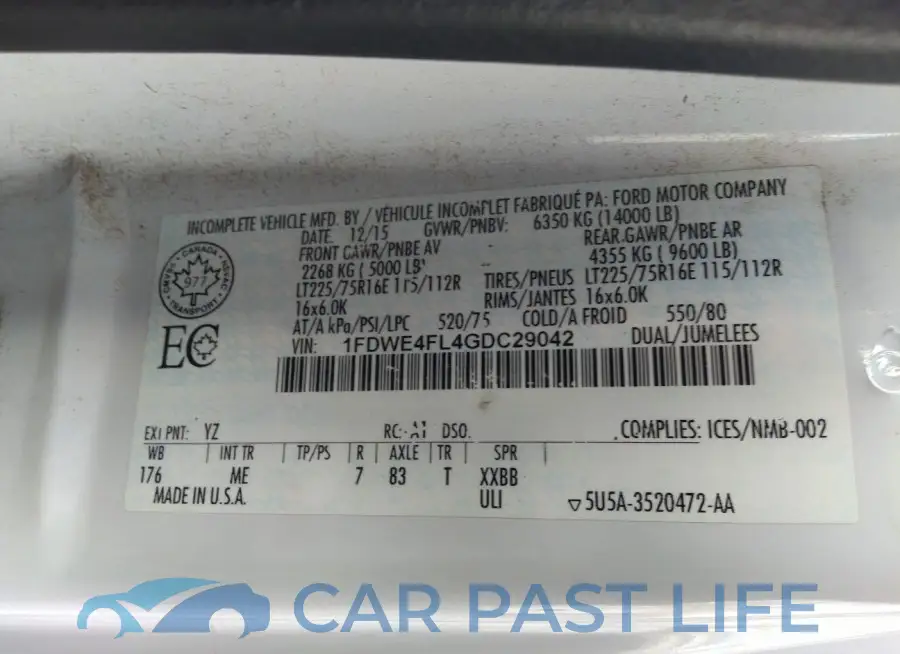 1FDWE4FL4GDC29042# 9