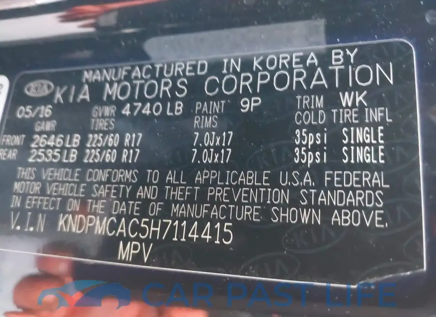 KNDPMCAC5H7114415# 9