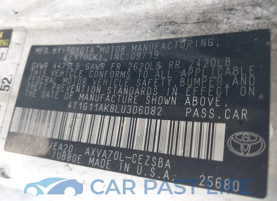 4T1G11AK8LU306082# 9