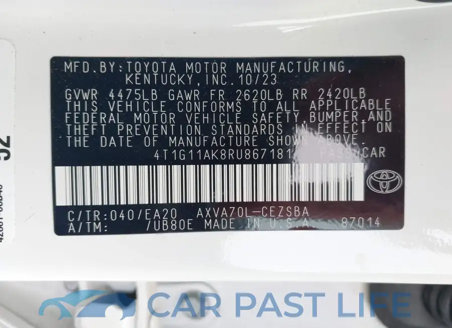 4T1G11AK8RU867181# 9