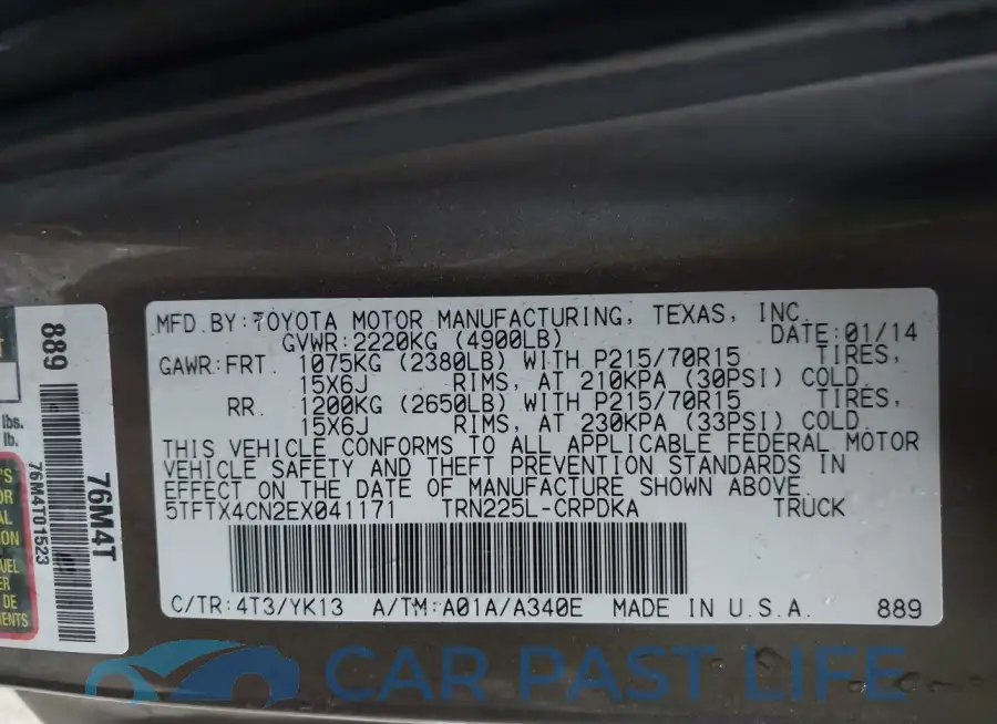 5TFTX4CN2EX041171# 9