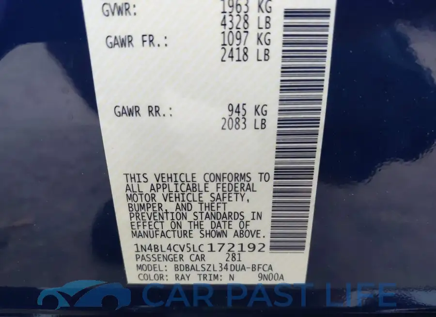 1N4BL4CV5LC172192# 9