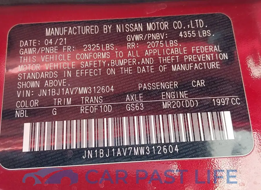 JN1BJ1AV7MW312604# 9