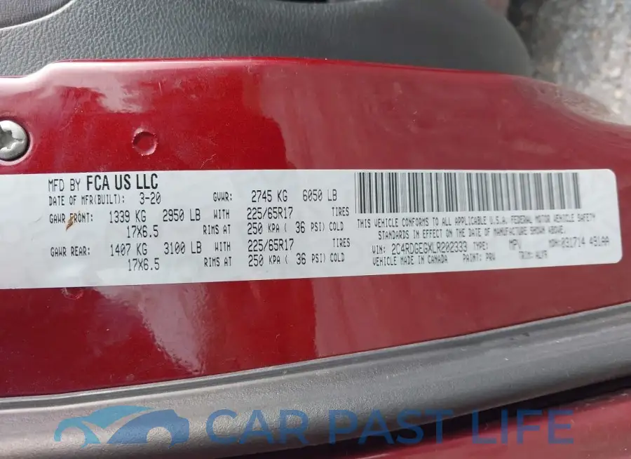 2C4RDGEGXLR202333# 9