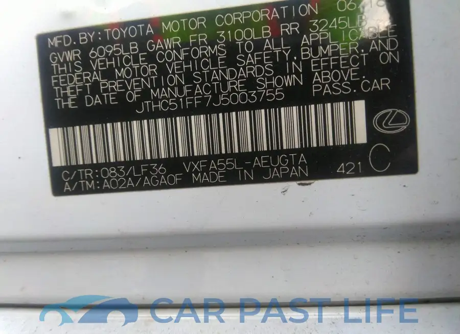 JTHC51FF7J5003755# 9