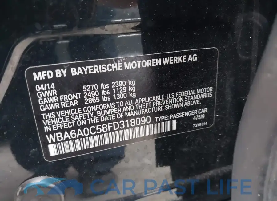 WBA6A0C58FD318090# 9