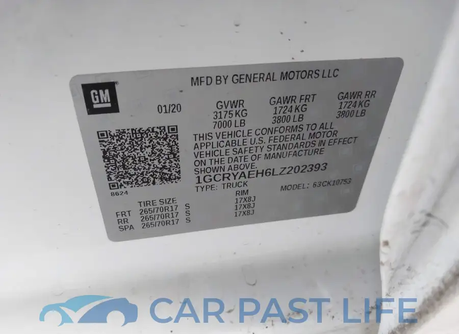 1GCRYAEH6LZ202393# 9