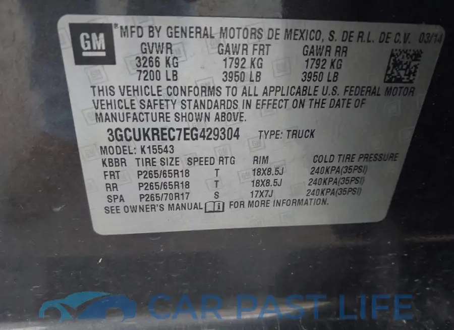 3GCUKREC7EG429304# 9