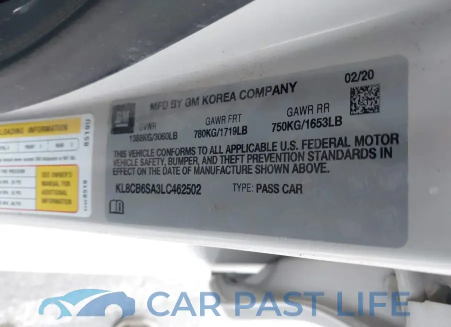 KL8CB6SA3LC462502# 9