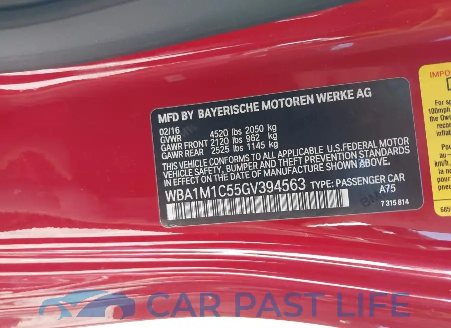 WBA1M1C55GV394563# 9