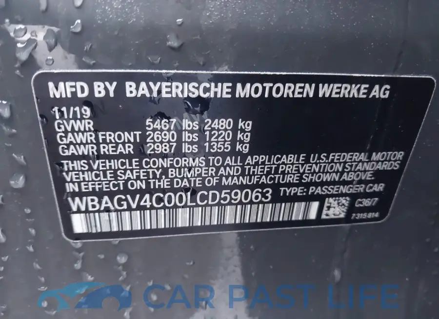 WBAGV4C00LCD59063# 9