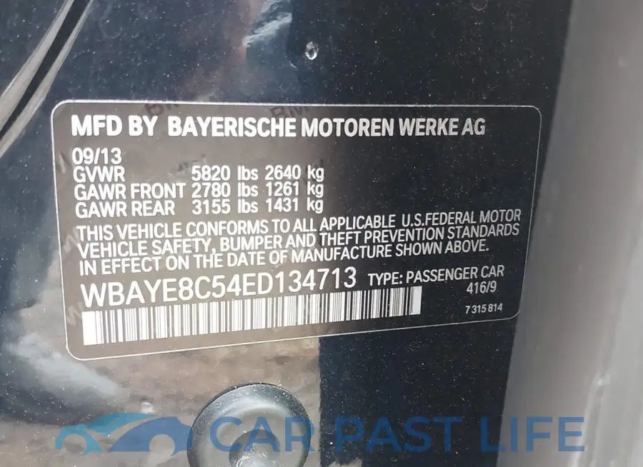 WBAYE8C54ED134713# 9