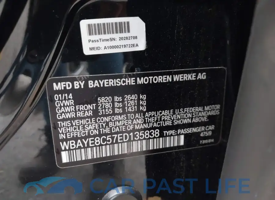 WBAYE8C57ED135838# 9