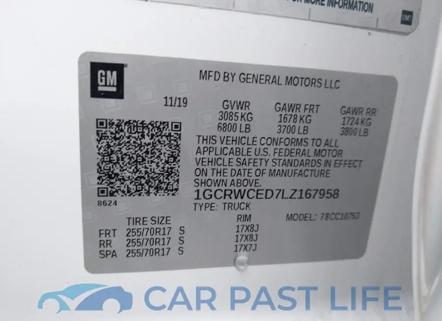 1GCRWCED7LZ167958# 9