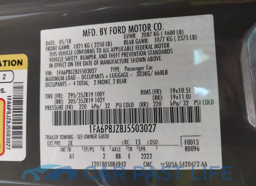 1FA6P8JZ8J5503027# 9