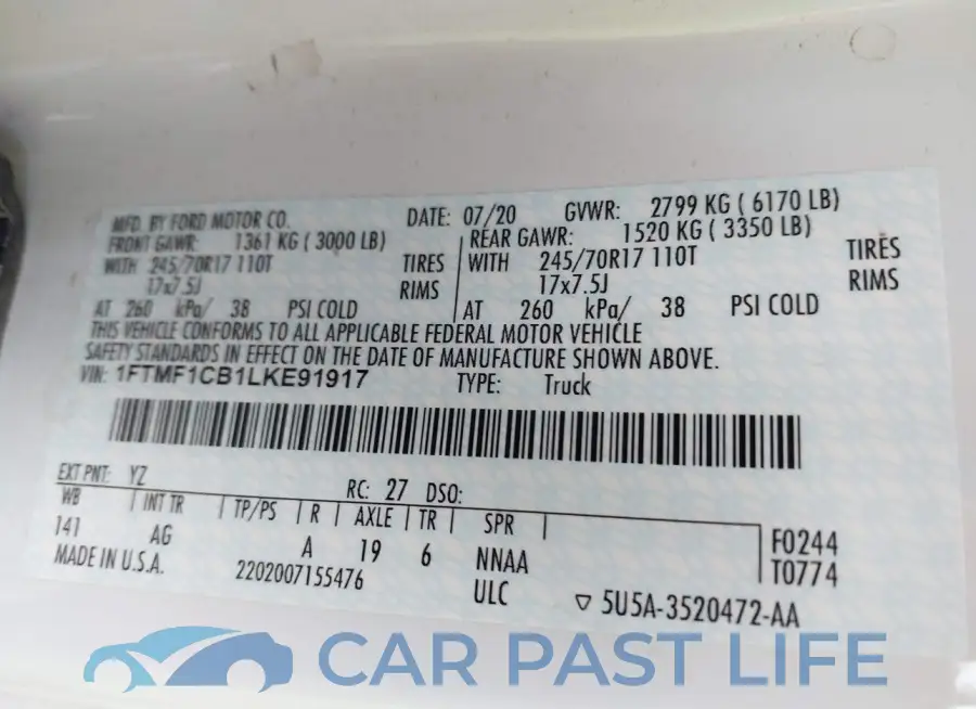 1FTMF1CB1LKE91917# 9