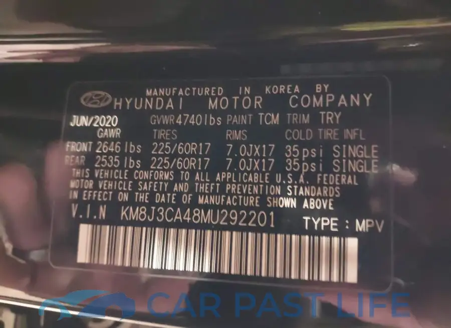 KM8J3CA48MU292201# 9