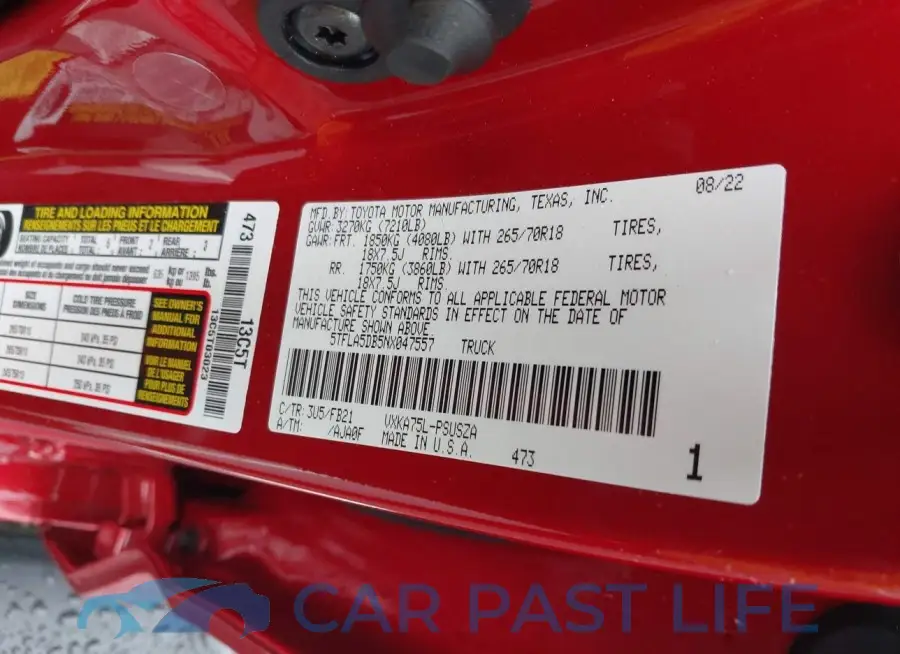 5TFLA5DB5NX047557# 9