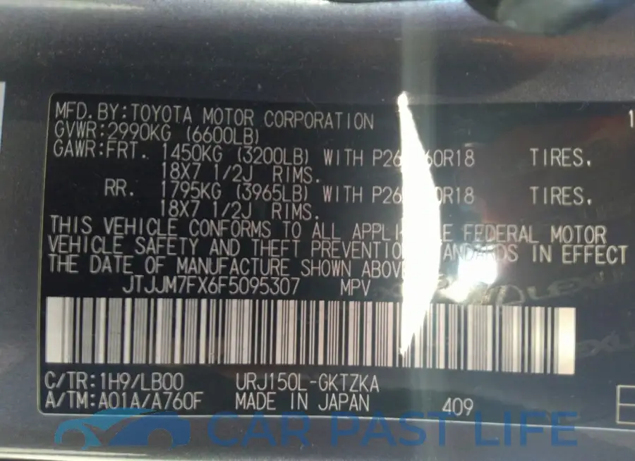JTJJM7FX6F5095307# 9