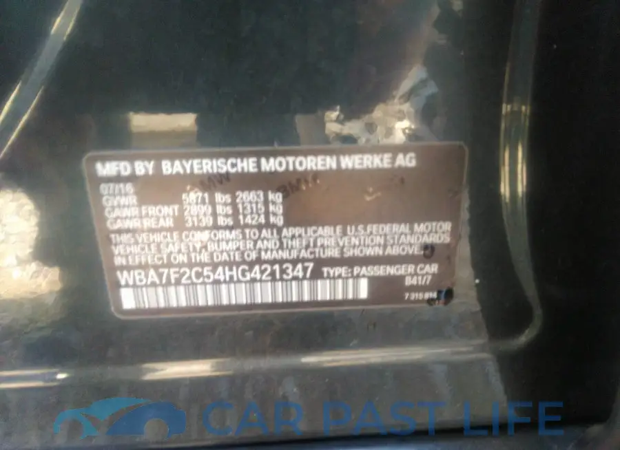 WBA7F2C54HG421347# 9